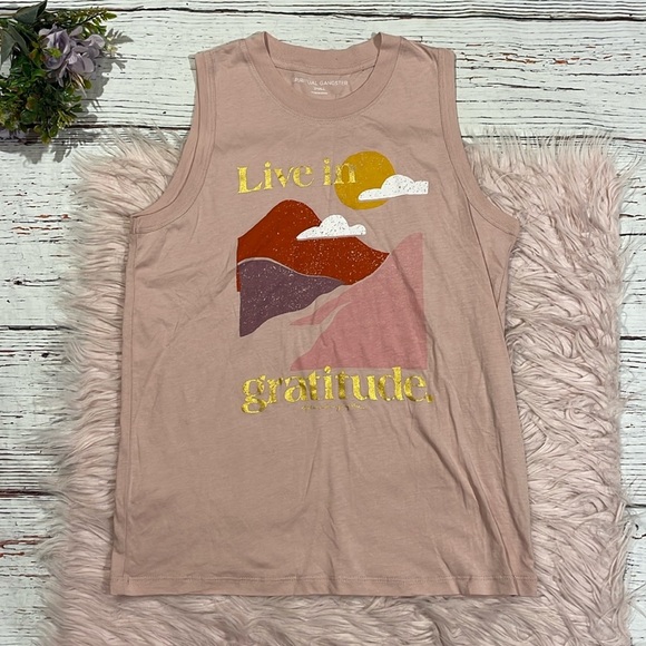 Spiritual Gangster Live in Gratitude Essential Graphic Muscle Tank - Picture 2 of 7